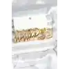 Pirinç Gold Renk 3 Çift Vintage Kadın Küpe Seti