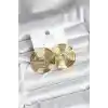 Pirinç Gold Renk Circle Model Kadın Küpe