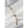 Pirinç Gold Renk Karışık Renk Kelebek Zirkon Taşlı Kadın Bileklik