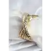 Pirinç Gold Renk Kıvrımlı Yarım Kelepçe Bileklik