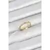 Pirinç Gold Renk Lazer Kesim Kadın Yüzük