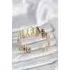 Pirinç Gold Renk Parçalı Model Kadın Bileklik