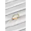 Pirinç Gold Renk Renkli Zirkon Taşlı Kadın Yüzük