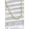 Pirinç Gold Renk Sıralı Yıldız Kadın Kolye