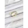 Pirinç Gold Renk Sıralı Zirkon Taşlı Kutup Yıldızı Model Kadın Yüzük