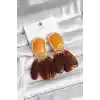 Pirinç Gold Renk Vintage Model Kadın Küpe