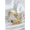 Pirinç Gold Renk Yaprak Model Kadın Bileklik