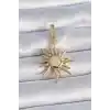 Pirinç Gold Renk Zirkon Taş Detaylı Güneş Model Ajda Charm