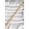 Pirinç Gold Renk Zirkon Taş Detaylı Kare Zincir Model Xuping VIP Exculusive Seri Kadın Bileklik
