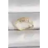 Pirinç Gold Renk Zirkon Taş Detaylı Yılan Model Ayarlanabilir Yüzük
