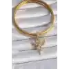Pirinç Gold Renk Zirkon Taşlı Anka Kuşu Model Ajda Charm