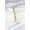 Pirinç Gold Renk Zirkon Taşlı Baklava Model Kadın Bileklik