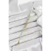Pirinç Gold Renk Zirkon Taşlı Balık Sırtı Kadın Bileklik