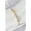 Pirinç Gold Renk Zirkon Taşlı Balık Sırtı Kadın Bileklik