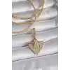 Pirinç Gold Renk Zirkon Taşlı Çapa Model Ajda Charm