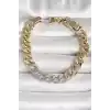 Pirinç Gold Renk Zirkon Taşlı Halka Zincir Xuping VIP Seri Exculusive Kadın Bileklik