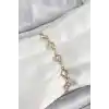 Pirinç Gold Renk Zirkon Taşlı Kadın Bileklik