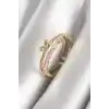 Pirinç Gold Renk Zirkon Taşlı Kelebek Figür Kadın Yüzük