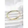 Pirinç Gold Renk Zirkon Taşlı Kelepçe Bileklik