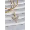 Pirinç Gold Renk Zirkon Taşlı Mikail Model Ajda Charm