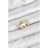 Pirinç Gold Renk Zirkon Taşlı Sırım Kadın Yüzük