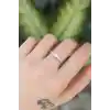 Pirinç Gümüş Renk Ayarlanabilir Zirkon Taşlı Minimal Kalp Yüzük