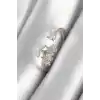 Pirinç Gümüş Renk Zirkon Taşlı Çiçek Model Kadın Yüzük