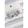 Pirinç Gümüş Renk Zirkon Taşlı Kadın Küpe