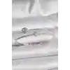 Pirinç Gümüş Renk Zirkon Taşlı Kalp Model Kadın Bileklik