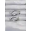 Pirinç Gümüş Renk Zirkon Taşlı Motifli Halka Küpe
