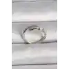 Pirinç Gümüş Renk Zirkon Taşlı Yılan Model Ayarlanabilir Yüzük