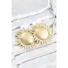Pirinç Güneş Model Gold Renk Kadın Küpe
