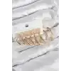 Pirinç Halka Model Gold Renk Kadın Set Küpe