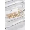 Pirinç Halka Model Gold Renk Kadın Set Küpe