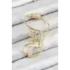 Pirinç Halkalı Model Gold Renk Kıkırdak Küpe