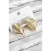 Pirinç İstiridye Model Gold Renk Kadın Küpe