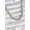 Pirinç Mix Renk Zirkon Taşlı Yıldız Model VIP Exclusive Seri Kadın Kolye