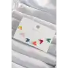 Pirinç Rengarenk Mineli Minimal Kelebek Küpe Seti