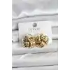 Pirinç Sarmal Gold Renk Kadın Küpe
