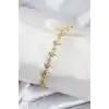 Pirinç VIP Seri Gold Renk Sıralı Kutup Yıldızı Kadın Bileklik