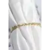 Pirinç VIP Seri Gold Renk Sıralı Üçgen Model Kadın Bileklik