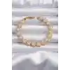 Pirinç Vip Seri Gold Renk Zirkon Taşlı Kalp Model Bileklik