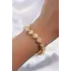 Pirinç Vip Seri Gold Renk Zirkon Taşlı Kalp Model Bileklik