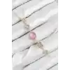 Pirinç Zincir Pembe Gold Renk Zirkon Taşlı Y Kolye