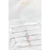 Pirinç Zincir Pembe Gold Renk Zirkon Taşlı Y Kolye