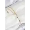 Pirinç Zirkon Taşlı Arı Model Ezme Zincir Gold Renk Kadın Bileklik