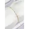 Pirinç Zirkon Taşlı Boncuk Model Ezme Zincir Gold Renk Kadın Bileklik