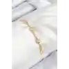 Pirinç Zirkon Taşlı Daire Model Gold Renk Asansörlü Kadın Bileklik