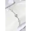 Pirinç Zirkon Taşlı Daire Model Gümüş Renk Asansörlü Kadın Bileklik