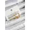 Pirinç Zirkon Taşlı Halka Model Gold Renk 3lü Çift Kadın Küpe Set